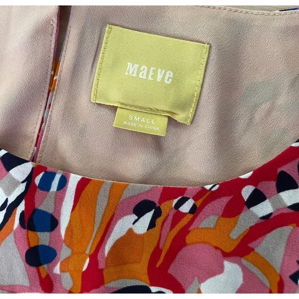 EUC Anthropologie Maeve Floral Vero Flutter Sleeves Silk Shift Dress Small​​​​​ - Picture 3 of 10